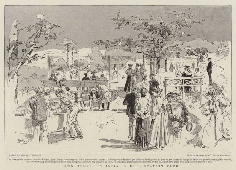 Lawn Tennis Intiassa, Hill Station Club (kaiverrus) (kaiverrus) tekijältä Reginald Thomas Cleaver