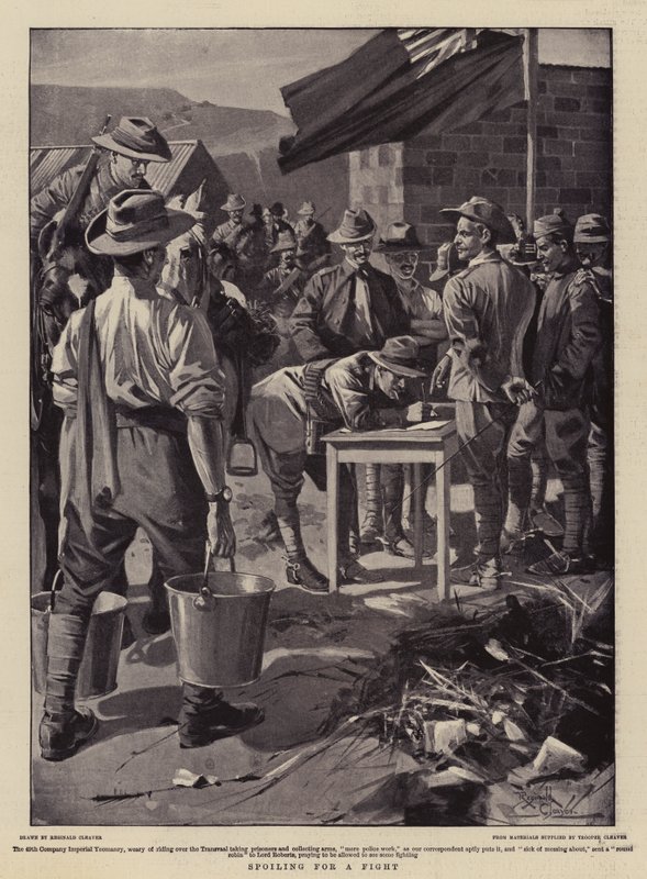 Spoiling for a Fight (litografia) tekijältä Reginald Thomas Cleaver