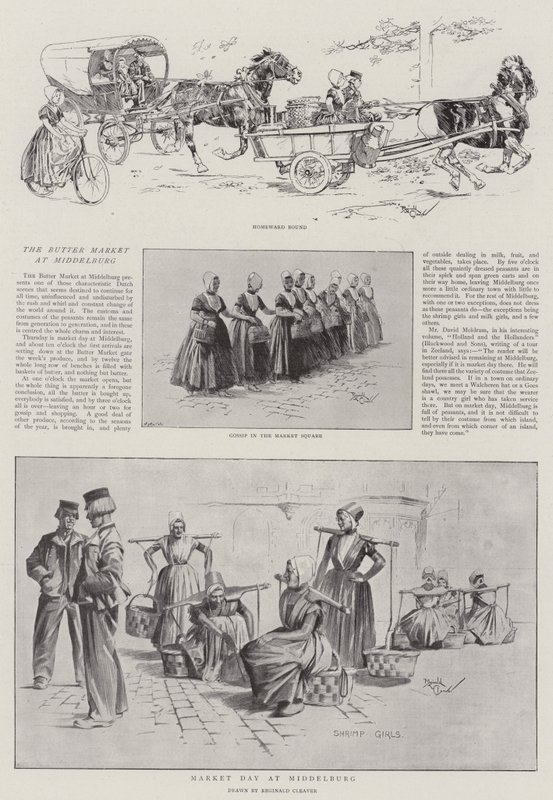 Middelburgin voimarkkinat (litografia) tekijältä Reginald Thomas Cleaver