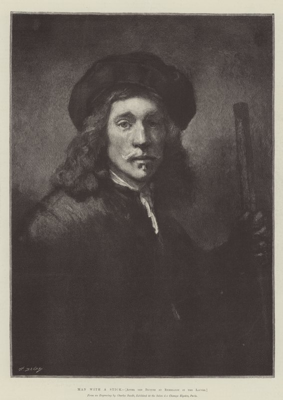 Mies kepillä tekijältä Rembrandt van Rijn