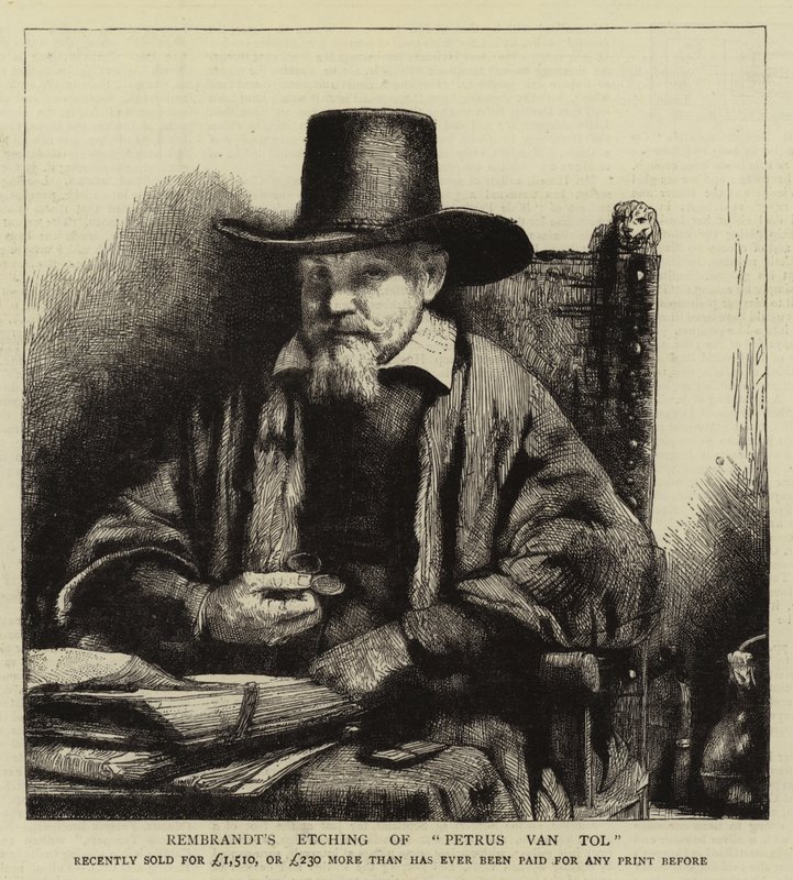 Rembrandtin etsaus Petrus van Tolista tekijältä Rembrandt van Rijn