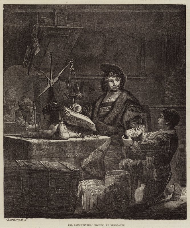 Kultainen punnitsija tekijältä Rembrandt van Rijn