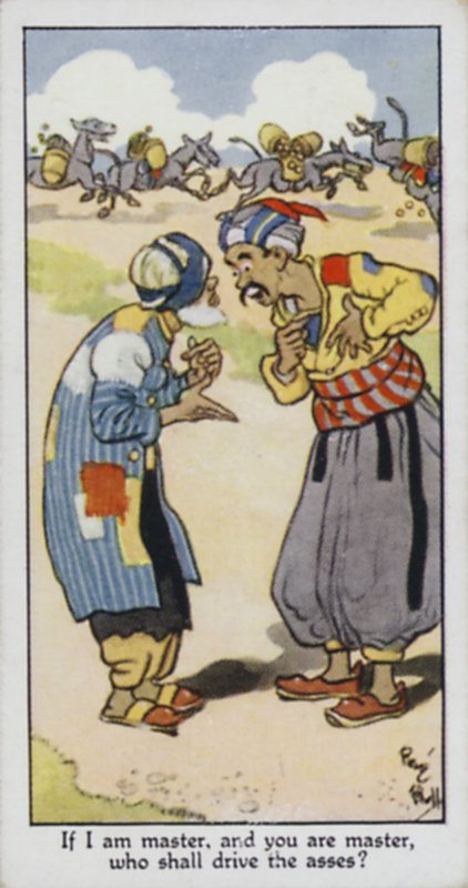Jos minä olen isäntä ja sinä olet isäntä, kuka ajaa aaseja? tekijältä René Bull
