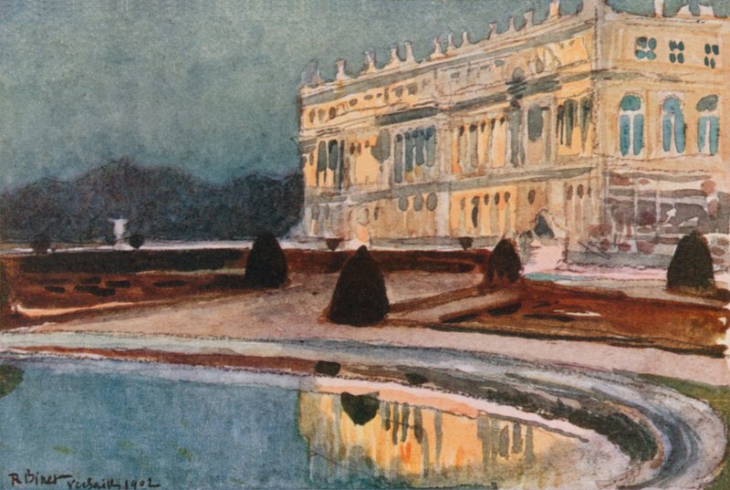 Palatsi eteläisestä parterresta, Versailles tekijältä Rene Binet