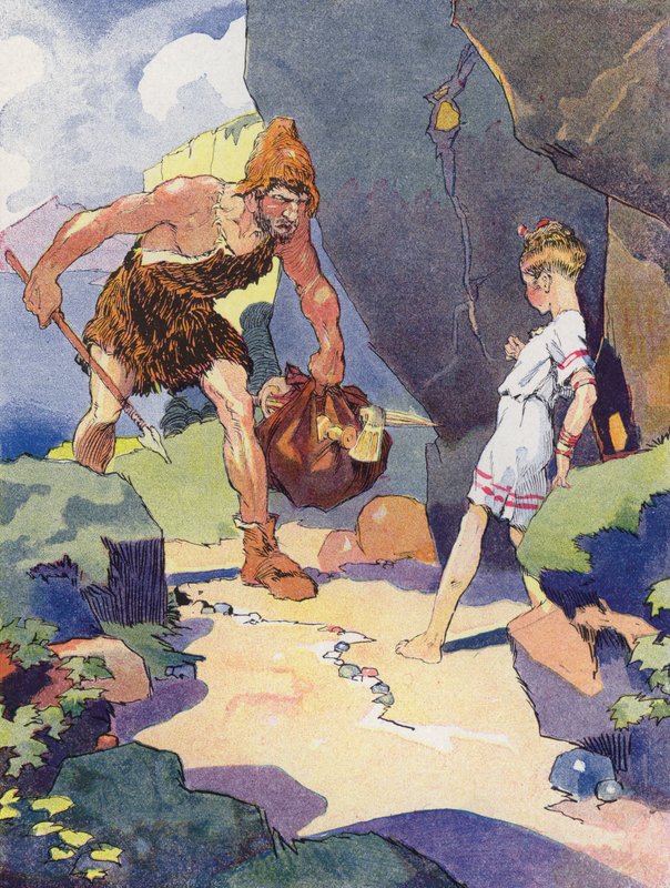 Pieni tyttö pronssikaudelta (väri litho) tekijältä Rene Vincent
