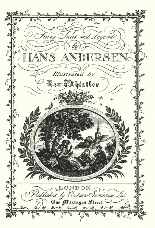 Hans Andersenin satujen ja legendojen otsikkosivu (litho) tekijältä Rex (after) Whistler