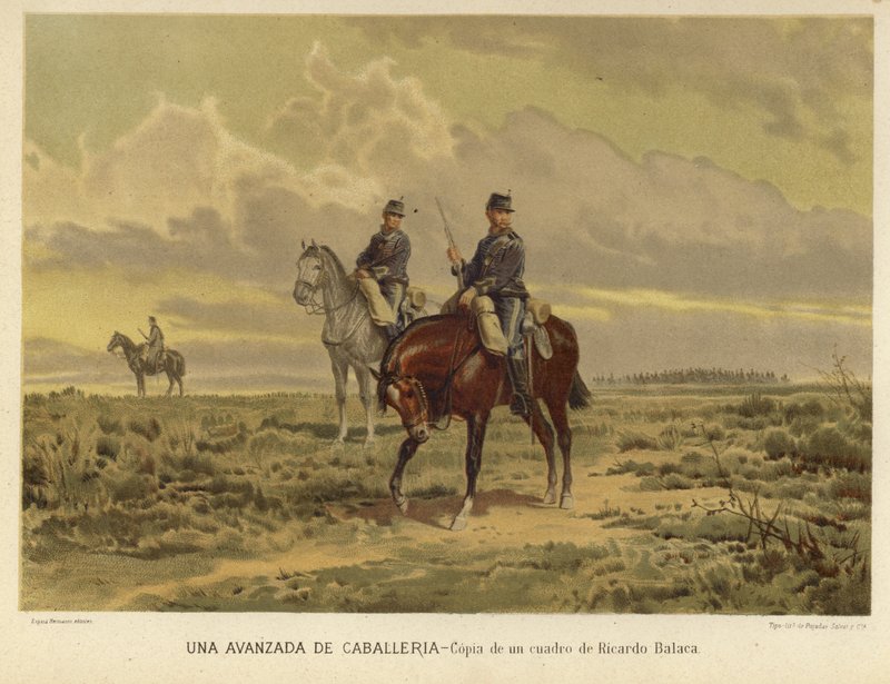 Ratsuväen etuvartio (chromolitho) tekijältä Ricardo Balaca y Canseco