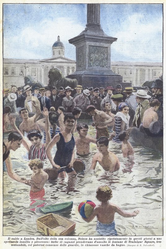 Lontoon lämpö (väri litho) tekijältä Riccardo Salvadori