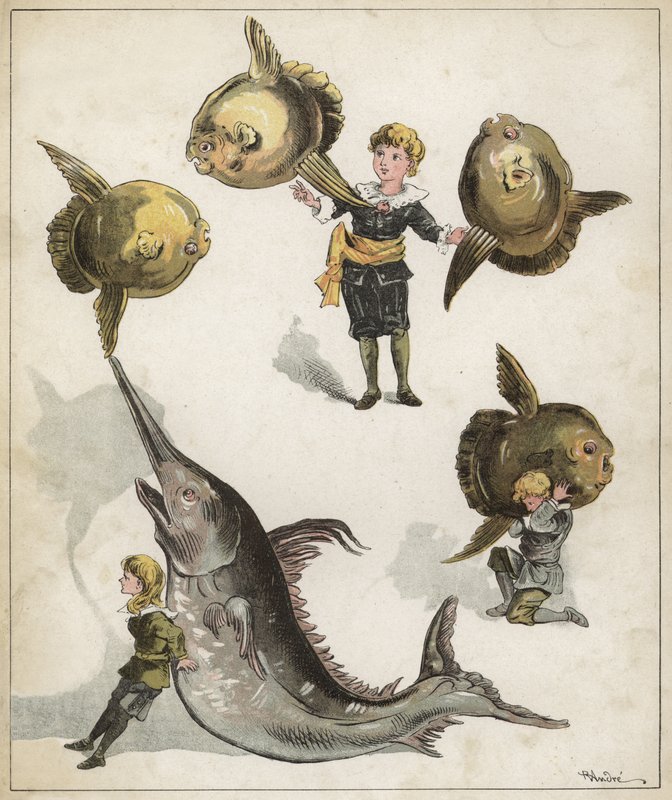 Kalavoimistelu (chromolitho) tekijältä Richard Andre