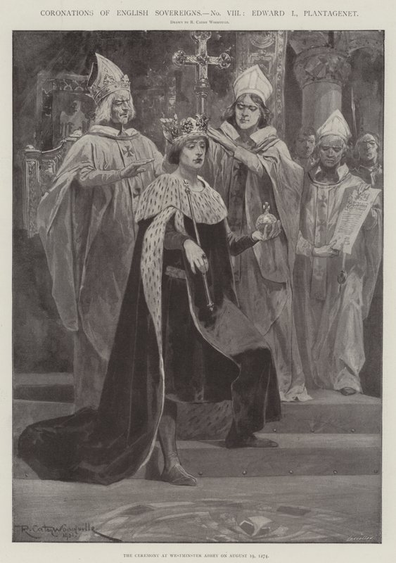 Englannin hallitsijoiden kruunaukset, Edward I, Plantagenet tekijältä Richard Caton Woodville junior