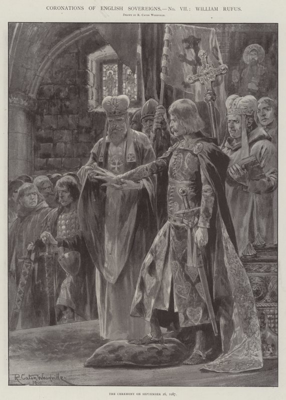 Englannin hallitsijoiden kruunaukset, William Rufus tekijältä Richard Caton Woodville junior