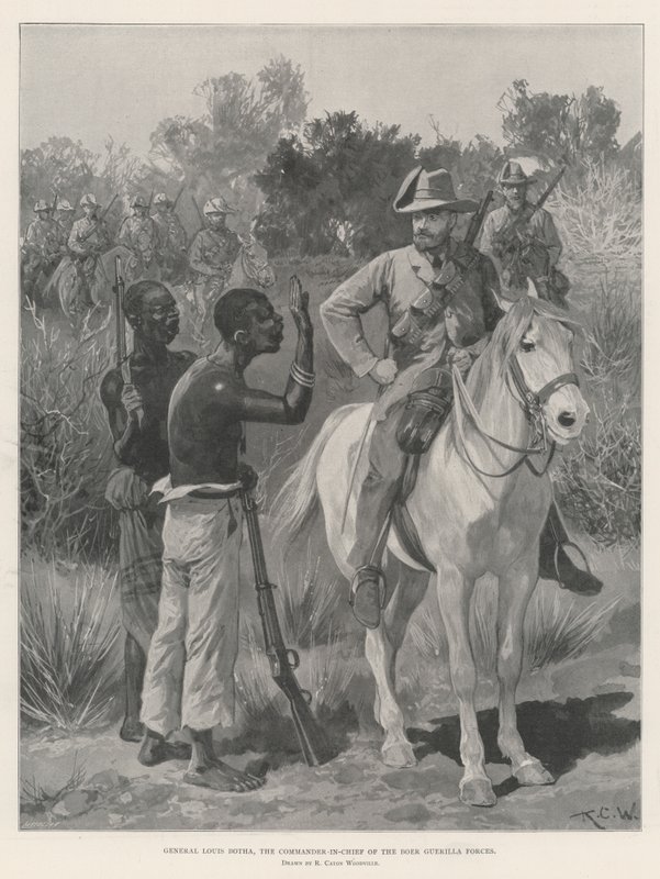 Kenraali Louis Botha, Boer Guerilla Forces -joukkojen komentaja tekijältä Richard Caton Woodville junior