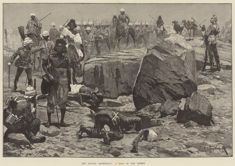 Soudan Expedition, uima-allas autiomaassa tekijältä Richard Caton Woodville junior