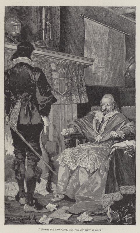 Under the Red Robe, kirjoittanut Stanley J Weyman litho tekijältä Richard Caton Woodville junior