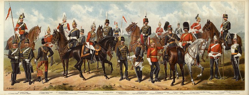 Brittiläinen ratsuväkimme, 1890 tekijältä Richard Simkin