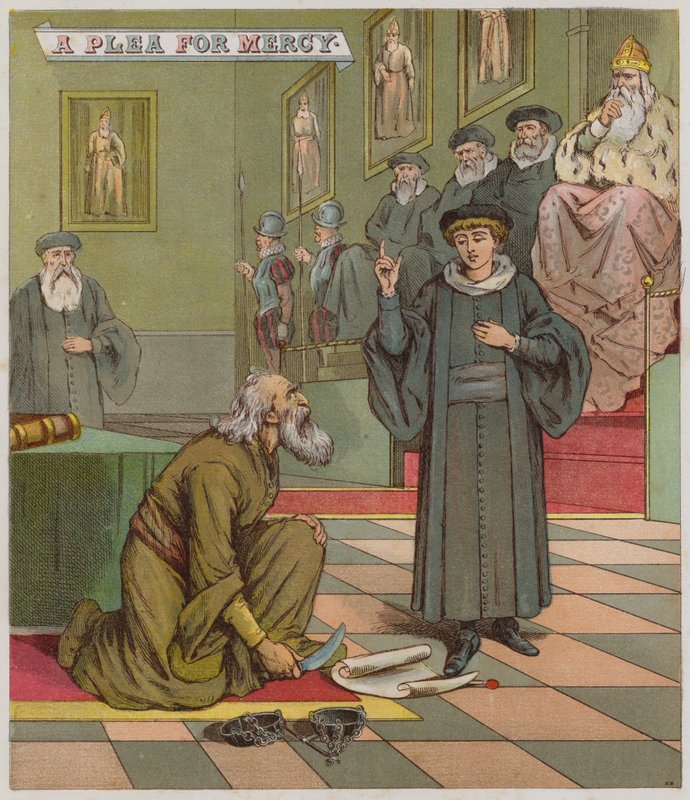 Kuvitus Venetsian kauppiaalle (chromolitho) tekijältä Richard Andre