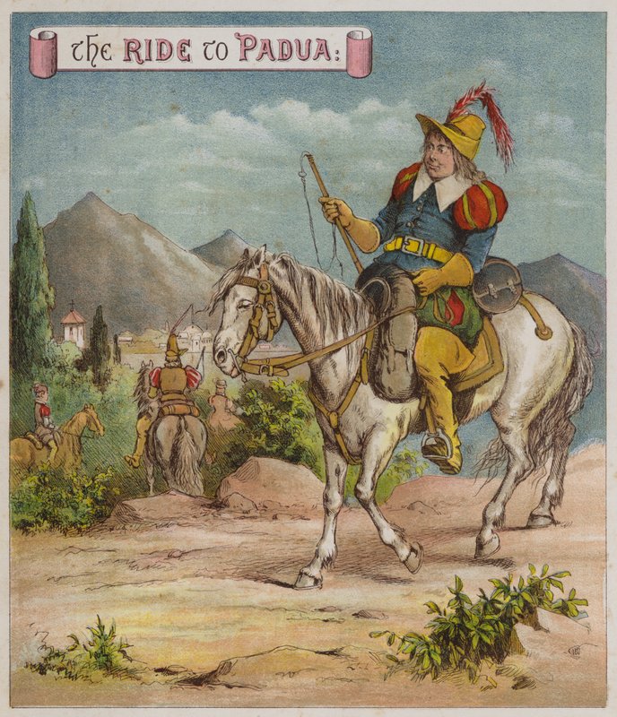 Kuvitus elokuvasta The Taming Of The Shrrew (chromolitho) tekijältä Richard Andre