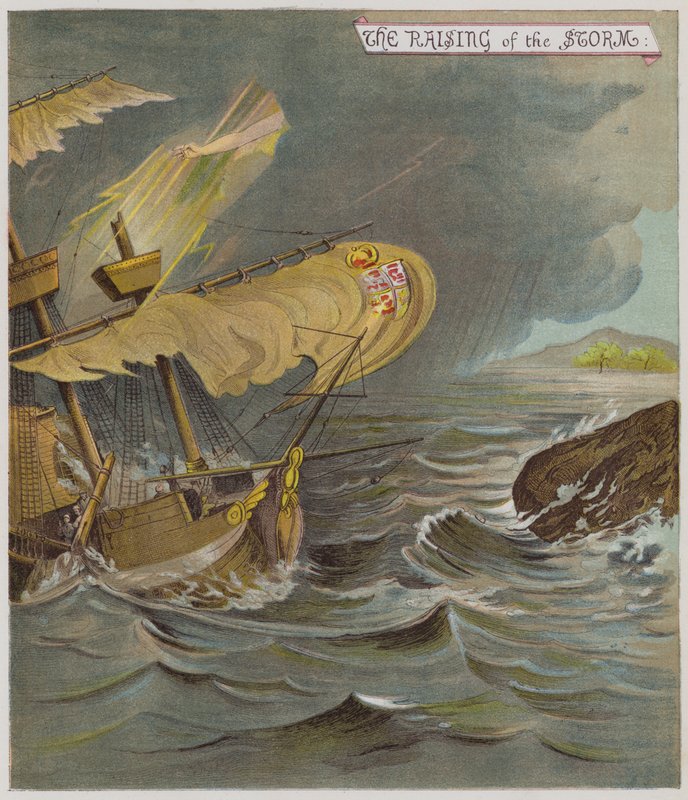 Kuvitus Myrskylle (chromolitho) tekijältä Richard Andre