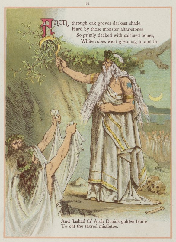 Sivu Upstreamista, kirjoittanut Richard Andre, Druids (väri litho) tekijältä Richard Andre