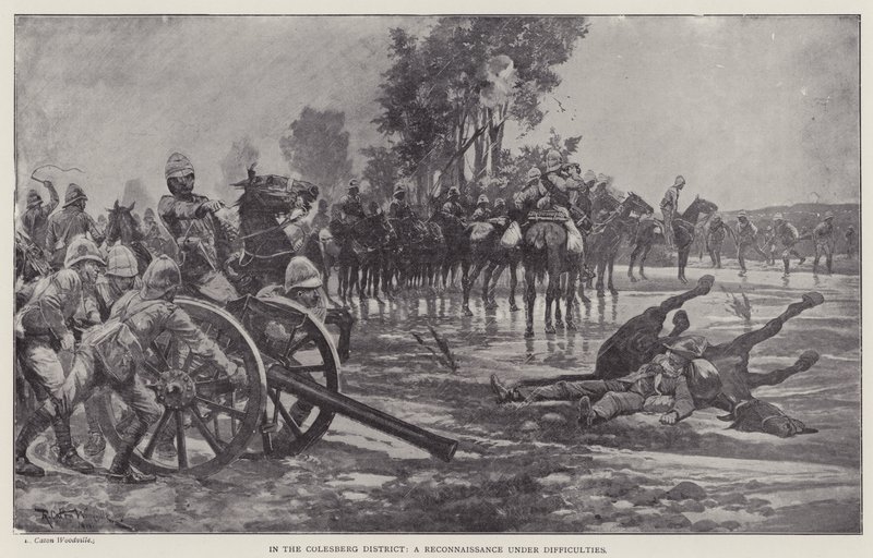 Colesbergin alueella, tiedustelu vaikeuksissa (litho) tekijältä Richard Caton II (after) Woodville