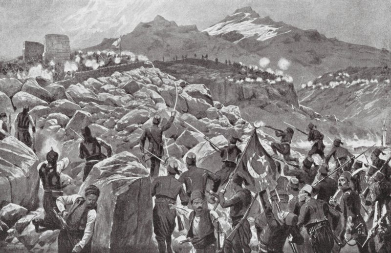 Kreetalaisten kapina turkkilaisia vastaan tekijältä Richard Caton II (after) Woodville