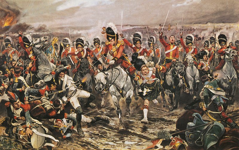 Scots Greysin hyökkäys Waterloossa tekijältä Richard Caton Woodville