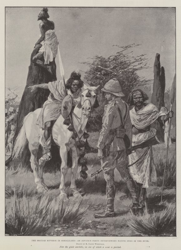 British Reverse Somalilandissa, Advance Party haastattelee Native Spies in the Bush tekijältä Richard Caton Woodville junior