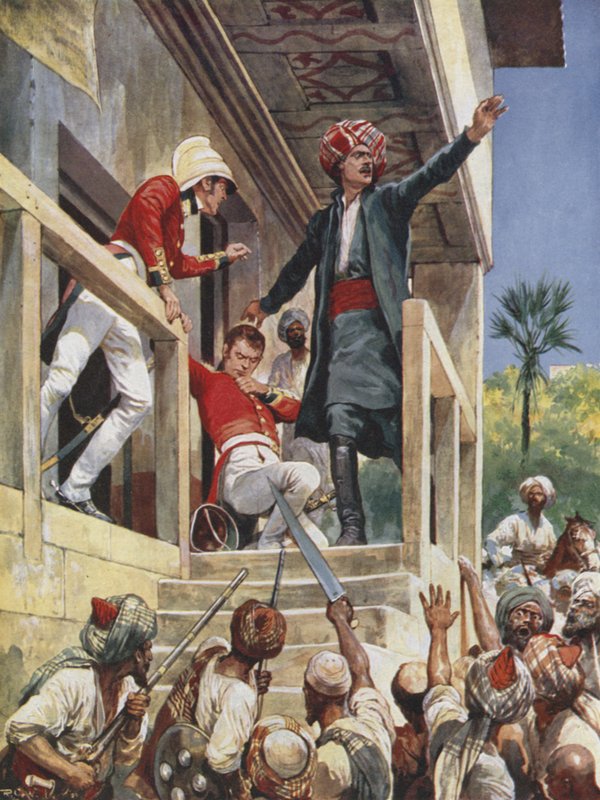 Hyökkäys Sir Alexander Burnesin taloon, 1841 tekijältä Richard Caton Woodville junior