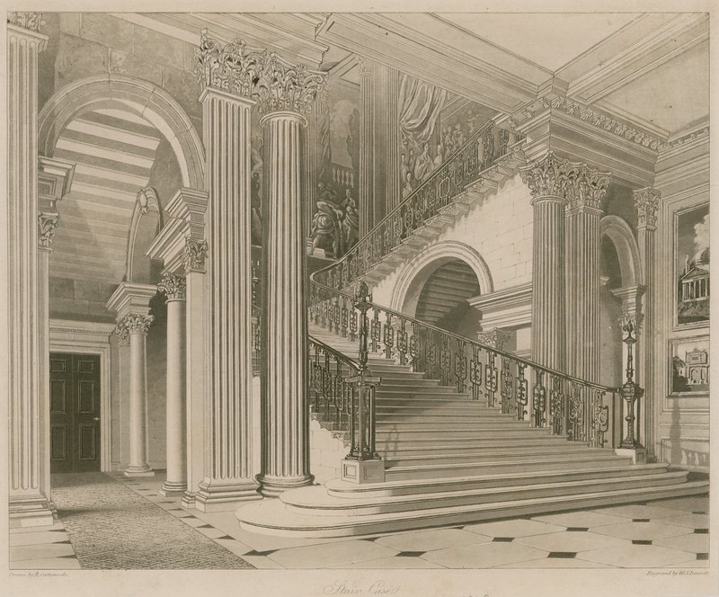Buckinghamin palatsi, Stair case tekijältä Richard Cattermole