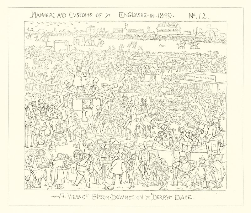 1849, Näkymä Epsom Downsista Derby-päivänä tekijältä Richard Doyle