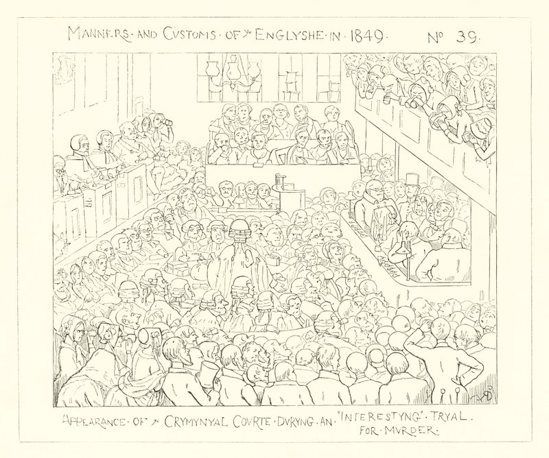 1849, rikostuomioistuimen esiintyminen mielenkiintoisessa murhaoikeudenkäynnissä tekijältä Richard Doyle