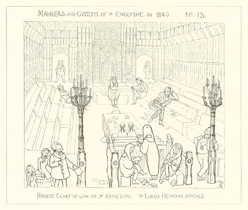 1849, kuningaskunnan korkein oikeus, The Lords kuulee valituksia tekijältä Richard Doyle