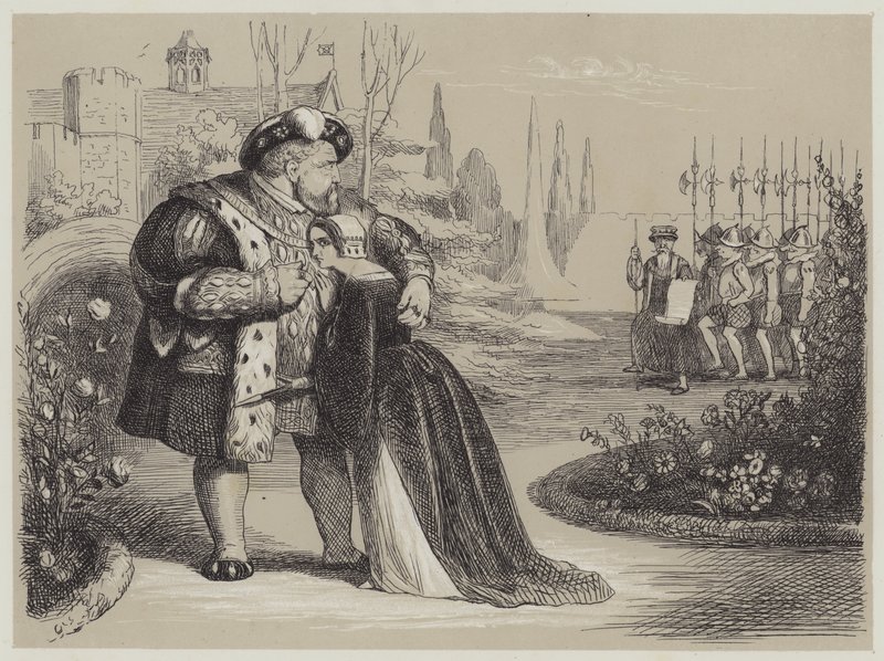Kriittinen hetki Catherine Parrin elämässä (akvatintti) tekijältä Richard Doyle