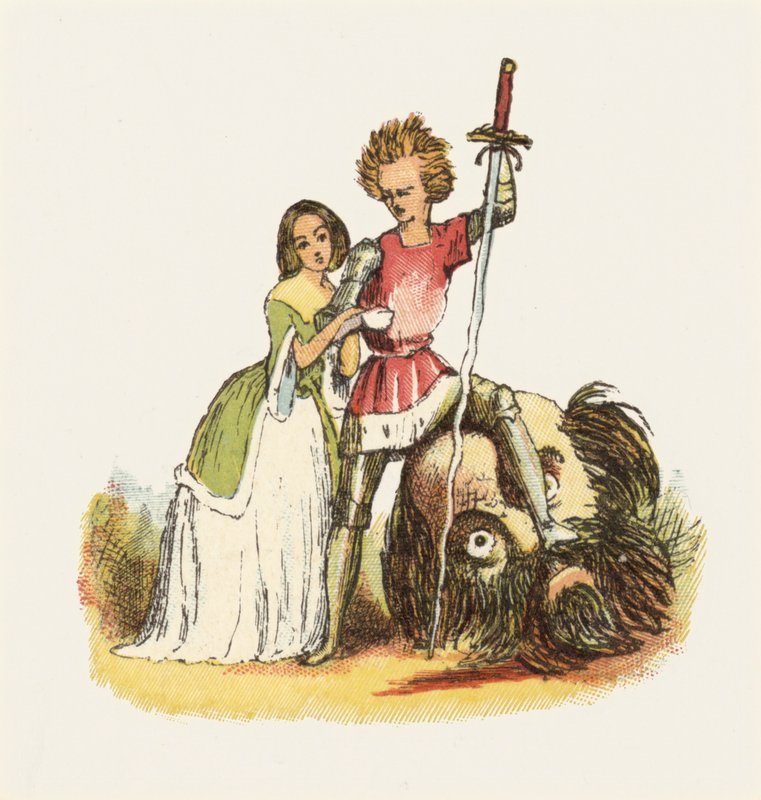 Kuvitus Jack The Giant Killerille (väri litho) tekijältä Richard Doyle
