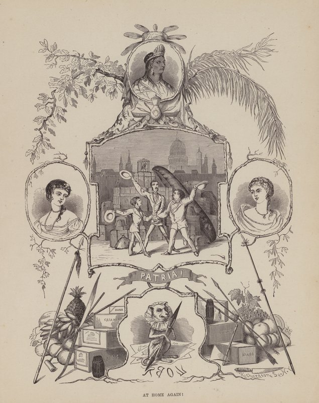 Sivu teoksesta The American Tour of Messrs Brown, Jones and Robinson (kaiverrus). tekijältä Richard Doyle