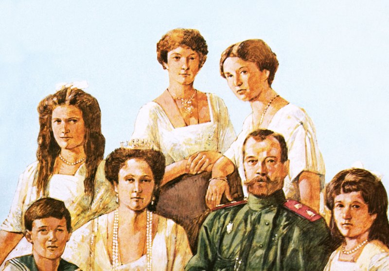 Tsaari Nikolai II tämän perheen kanssa tekijältä Richard Hook