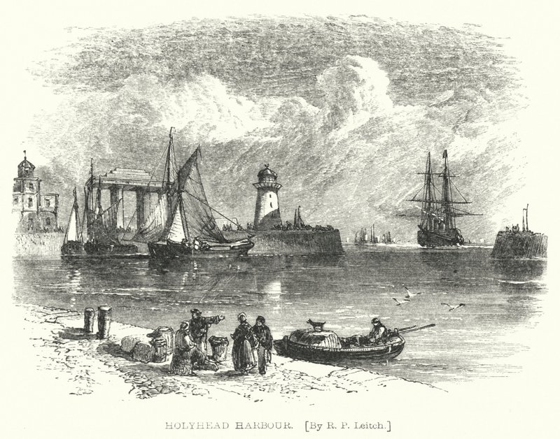 Holyhead Harbour (kaiverrus) tekijältä Richard Principal (after) Leitch