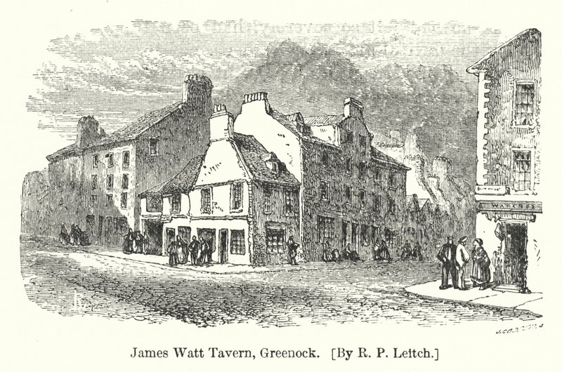 James Watt Tavern, Greenock (kaiverrus) tekijältä Richard Principal (after) Leitch