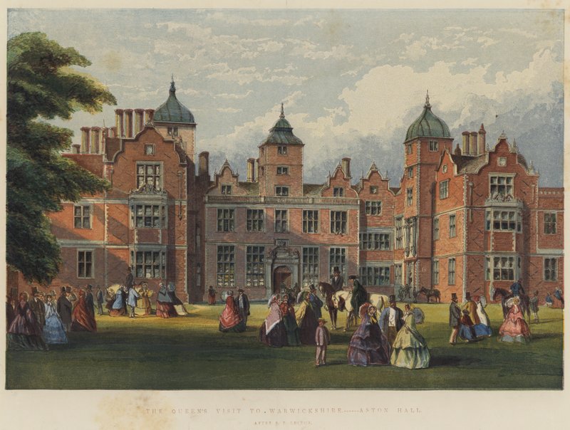 Kuningattaren vierailu Warwickshireen, Aston Hall (kromoliitti) tekijältä Richard Principal Leitch