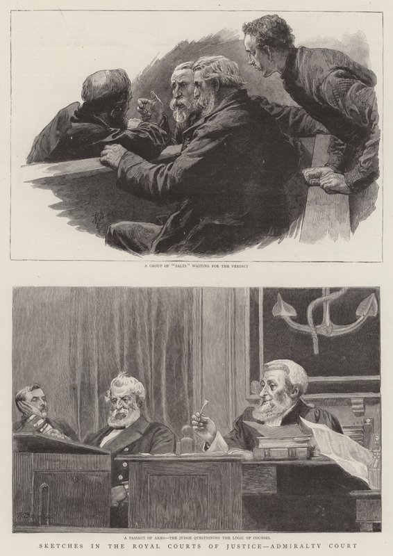Luonnokset Royal Courts of Justicessa, Admiralty Courtissa tekijältä Robert Barnes