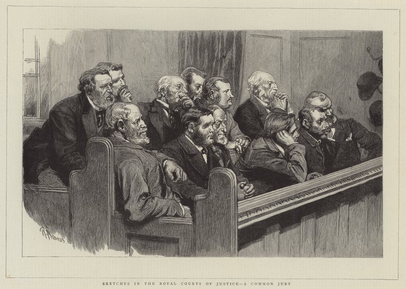 Luonnokset Royal Courts of Justiceissa, yhteinen tuomaristo tekijältä Robert Barnes