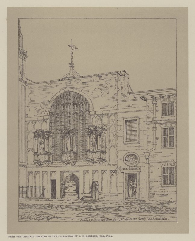 Guildhall Chapel, King Street, Cheapside, Lontoo, 1815 tekijältä Robert Blemell Schnebbelie