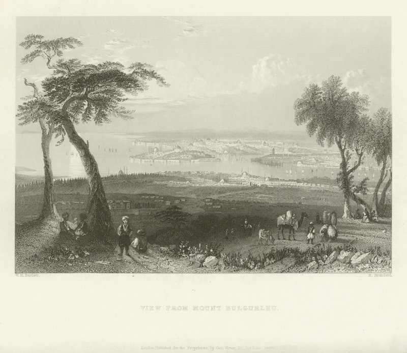 Näkymä Bulgurlhu-vuorelta, Turkista, 1839 tekijältä Robert Brandard