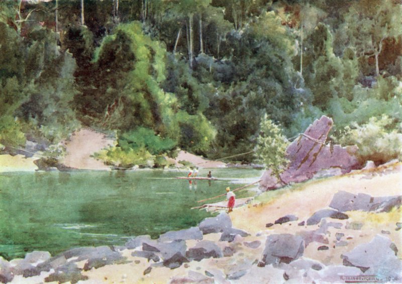 Lautta Nan-tu-joella tekijältä Robert George Talbot Kelly
