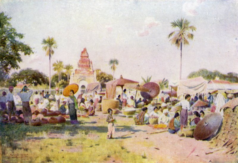 Market-Place osoitteessa Taungdwingyi tekijältä Robert George Talbot Kelly