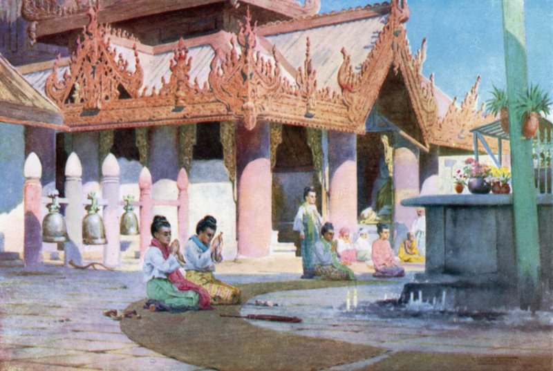 Rukous Pagoda-alustalla, Prome tekijältä Robert George Talbot Kelly