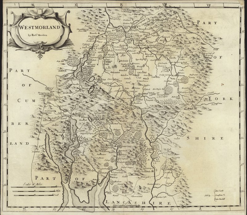 Westmorlandin kartta tekijältä Robert Morden