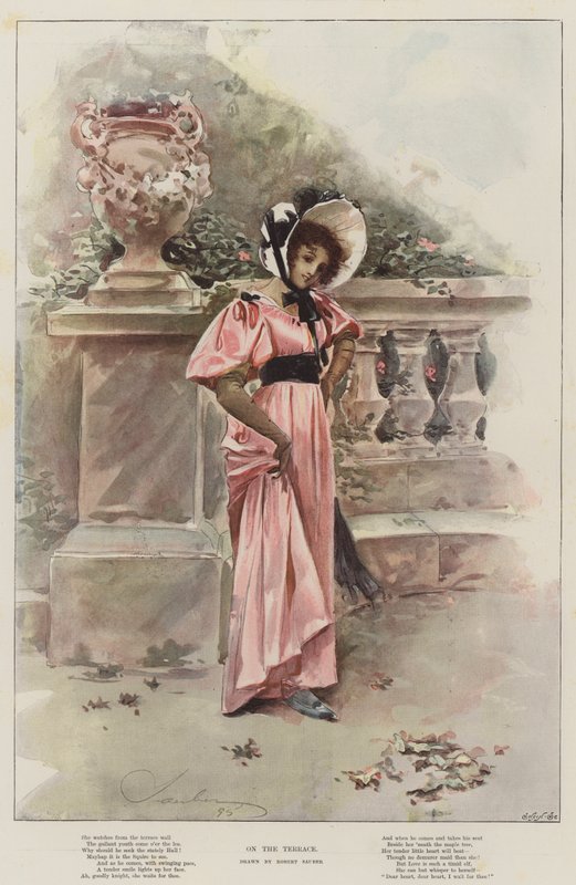 Terassilla (chromolitho) tekijältä Robert Sauber