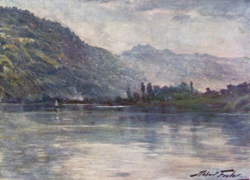 Morning Mists, lähellä Trefriwä (väri litho) tekijältä Robert (after) Fowler