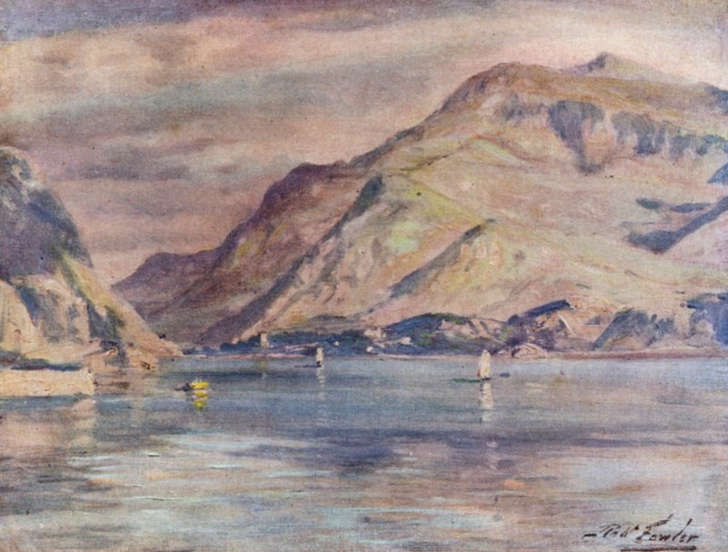 Snowdon valmistajalta Cwm-y-Glo (väri litho) tekijältä Robert (after) Fowler